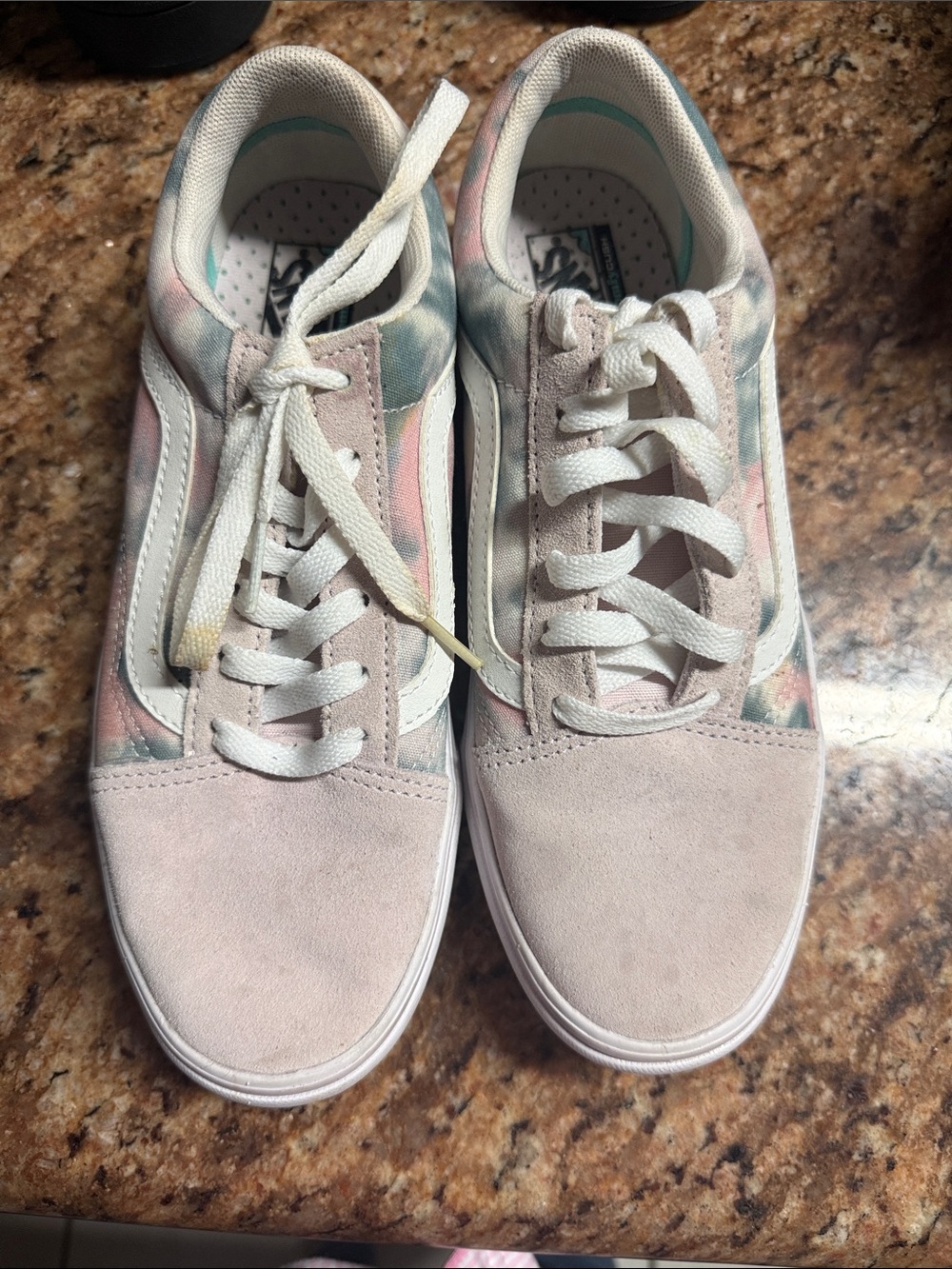 Vans Women’s Pastel Tie-Dye Low Top Sneakers - Pink, Blue, Cream vans